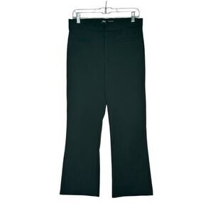 Zara dark green boot cut high waist cropped pants size Large